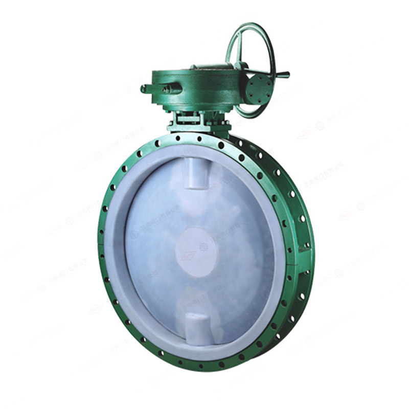 Fluorine lined manual flange butterfly valve