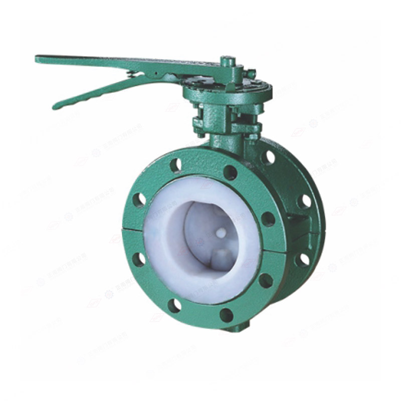 Fluorine lined manual flange butterfly valve