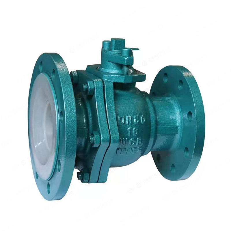 Fluorine lined discharge ball valve