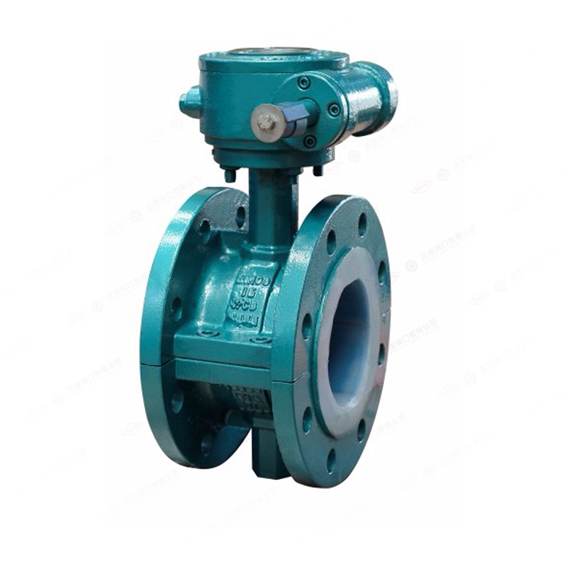 Fluorine lined worm gear flange butterfly valve