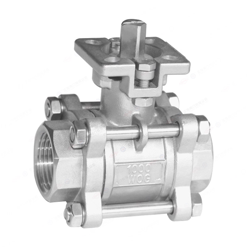 Three piece high platform ball valve