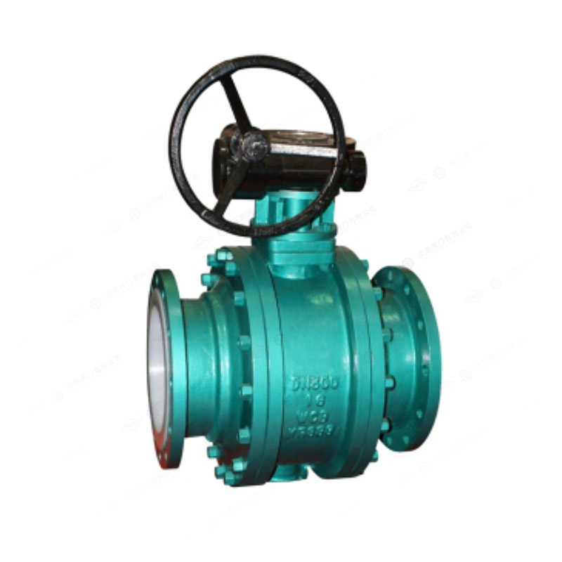 Fluorine lined worm gear flange ball valve