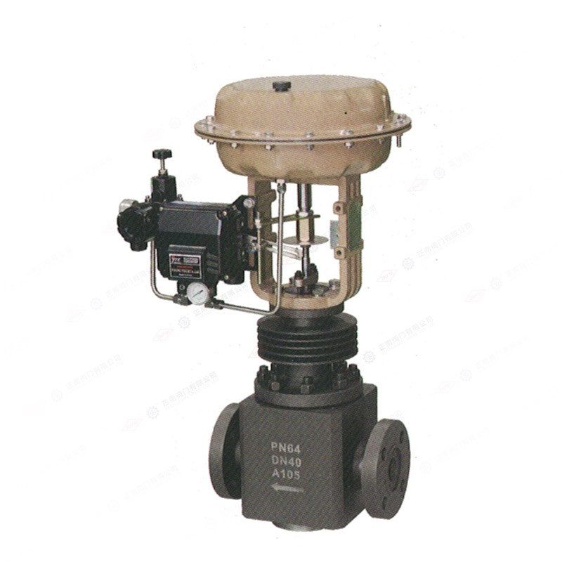 Pneumatic single and double seat heat dissipation regulating valve