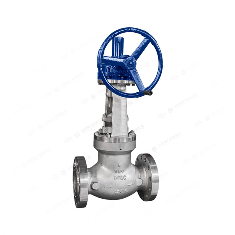 Globe valve with bevel gear flange