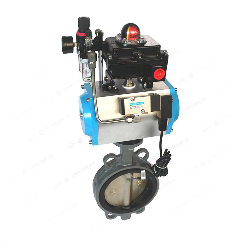 Pneumatic soft seal clamp butterfly valve