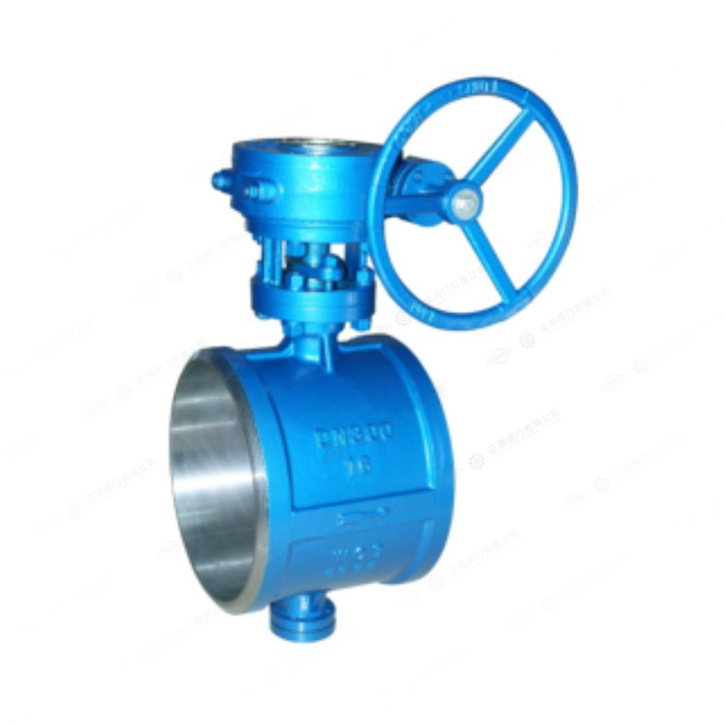 Worm gear butt welding butterfly valve