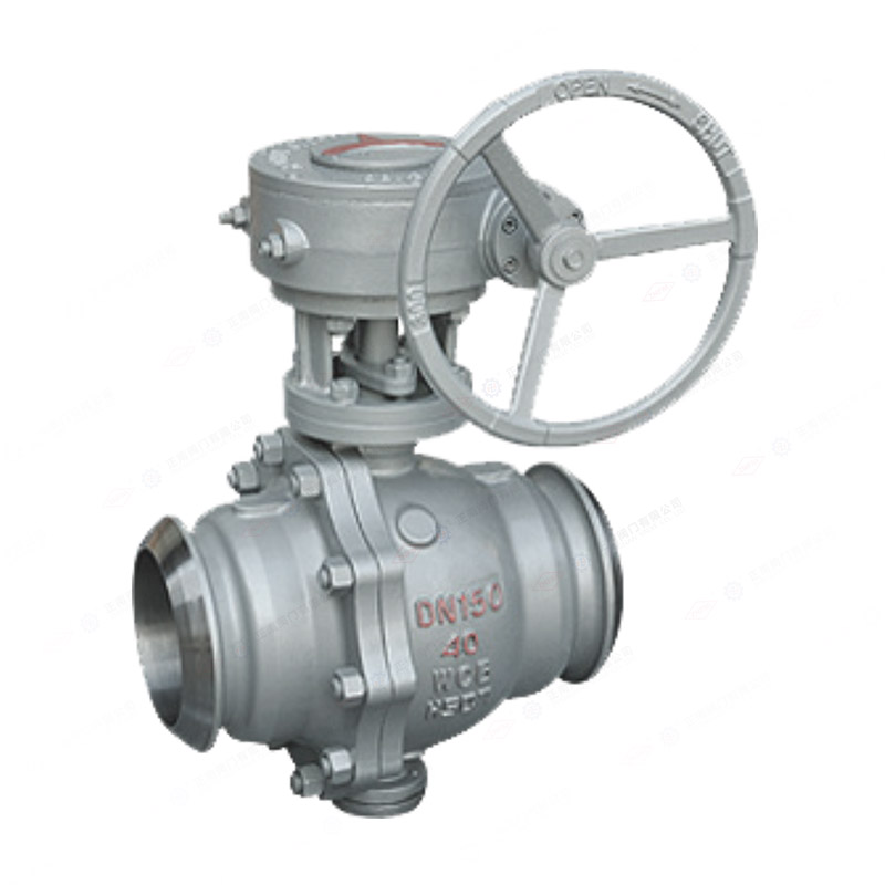 Worm gear welded ball valve