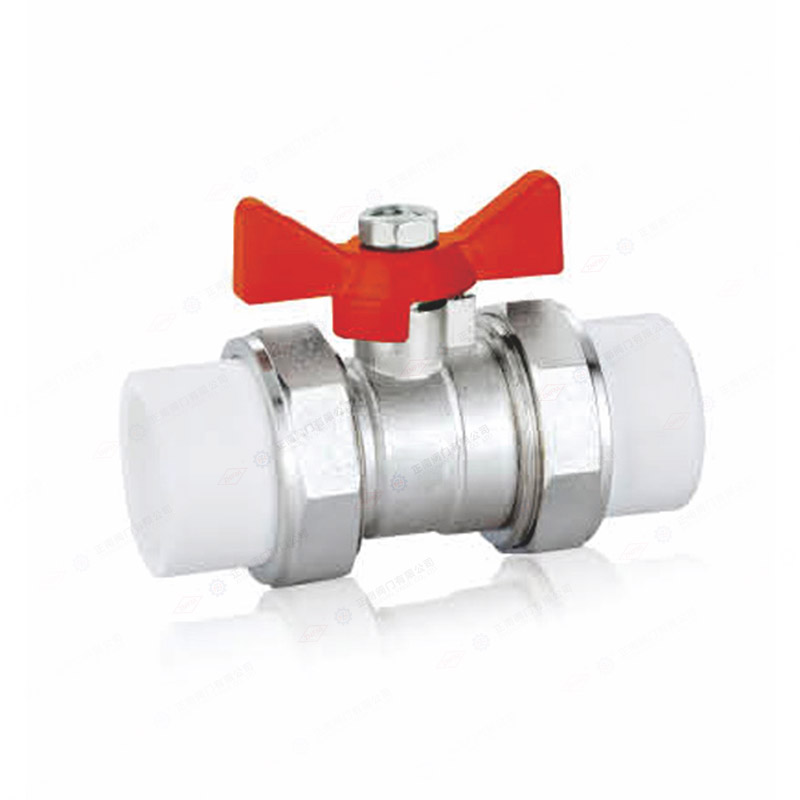 Copper ball valve (butterfly handle double head type)