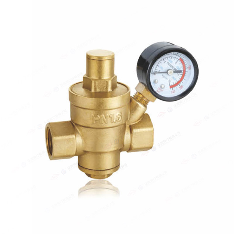 Brass piston pressure reducing valve (with gauge)